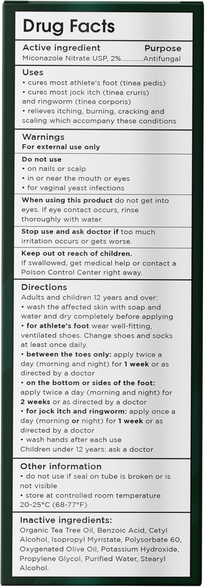 Foot Cream with Tea Tree Oil | Antifungal Foot Care by Terramed Just Think Comfort | 4.05 fl oz