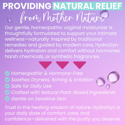 Terramed Hydro GYN Vaginal Moisturizer – Hormone-Free, pH-Balanced Hydration with Hyaluronic Acid & Vitamin E | 10 Pre-Filled Applicators
