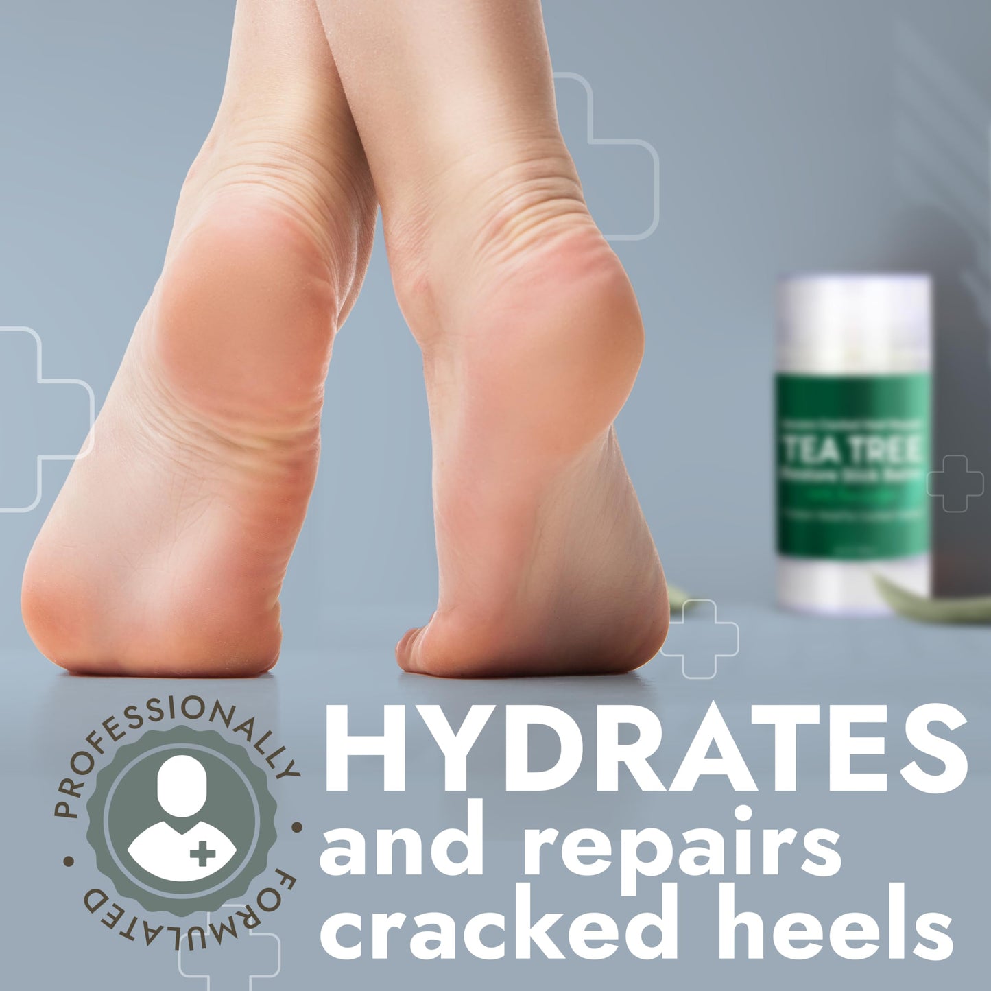 Terramed Just Think Comfort Foot Balm Stick for Dry Cracked Feet | Intensive Moisturizing | No Mess Applicator | 2 Pack