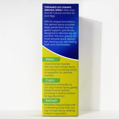 Terramed Just Think Comfort Fast Acting Leg Cramp Relief Aerosol Spray | Quick Homeopathic Relief for Leg Cramps