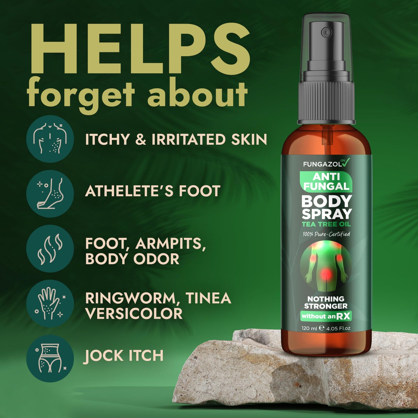 Terramed Just Think Comfort Tea Tree Body Spray | Fast-Absorbing Antifungal (120ml)
