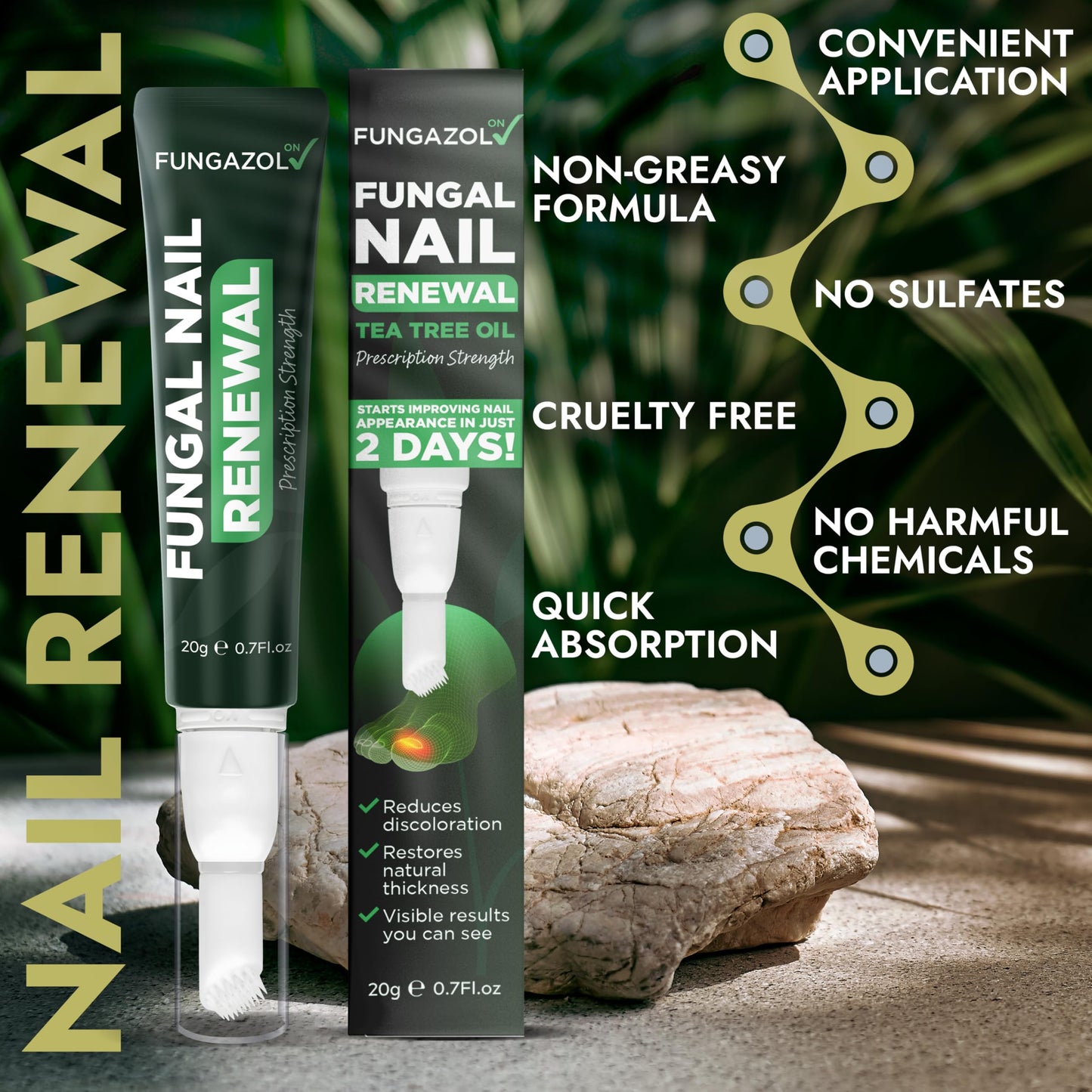 Terramed Just Think Comfort Toenail Fungus Pen — Tea Tree Oil, Fast-Acting, No-Touch Applicator (20ML)