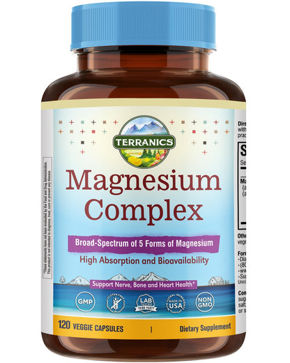 Terranics 5-in-1 Magnesium Complex 500mg | 5 Forms | Sleep & Heart Health
