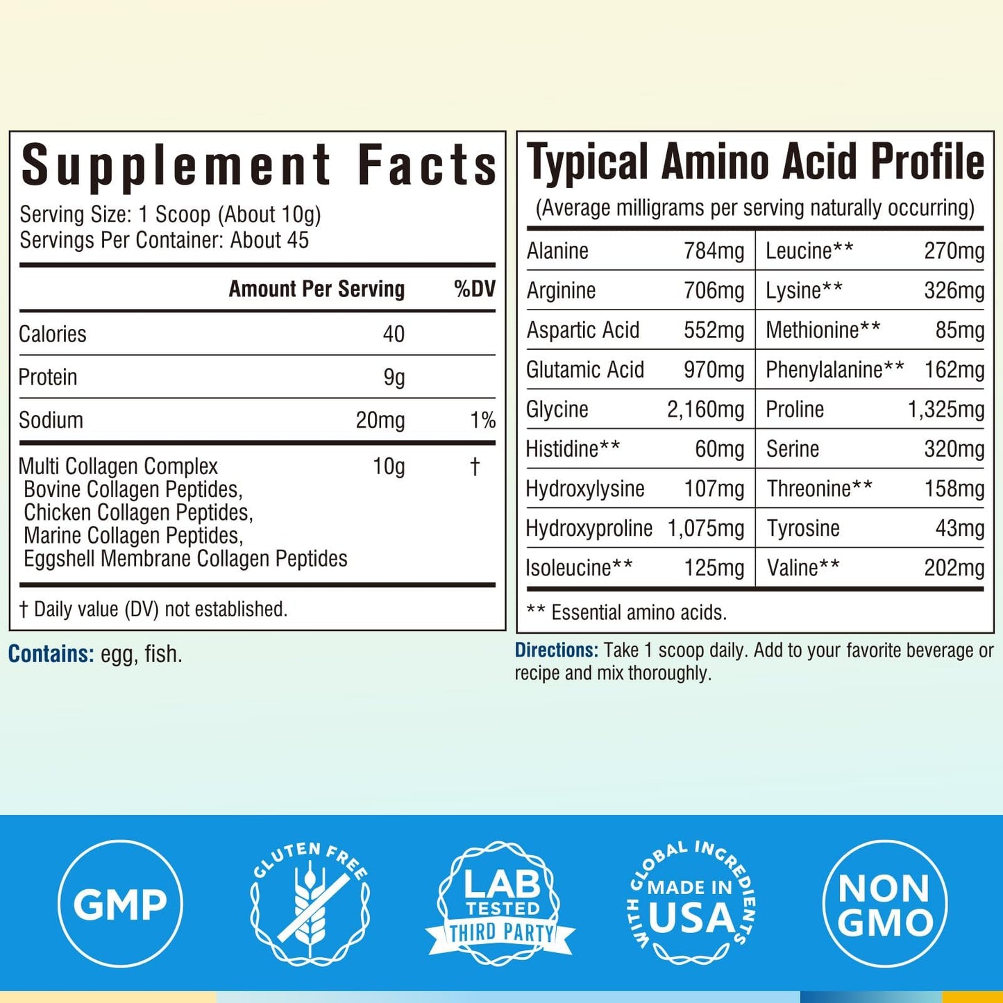 Terranics Multi Collagen Peptides Powder – Hydrolyzed Collagen Types I II III V X, Unflavored, No Sugar, Keto, 16oz