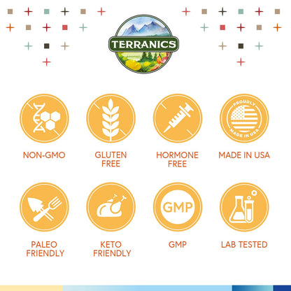 Terranics Probiotics 120 Billion CFU with Prebiotics & Digestive Enzymes | 30 Strains | Non-GMO | No Soy, Dairy & Gluten | 30 Veggie Capsules
