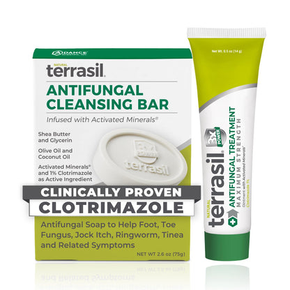 Terrasil Antifungal Treatment Kit (14g Tube + 75g Soap Bar) | Clotrimazole + Natural Ingredients