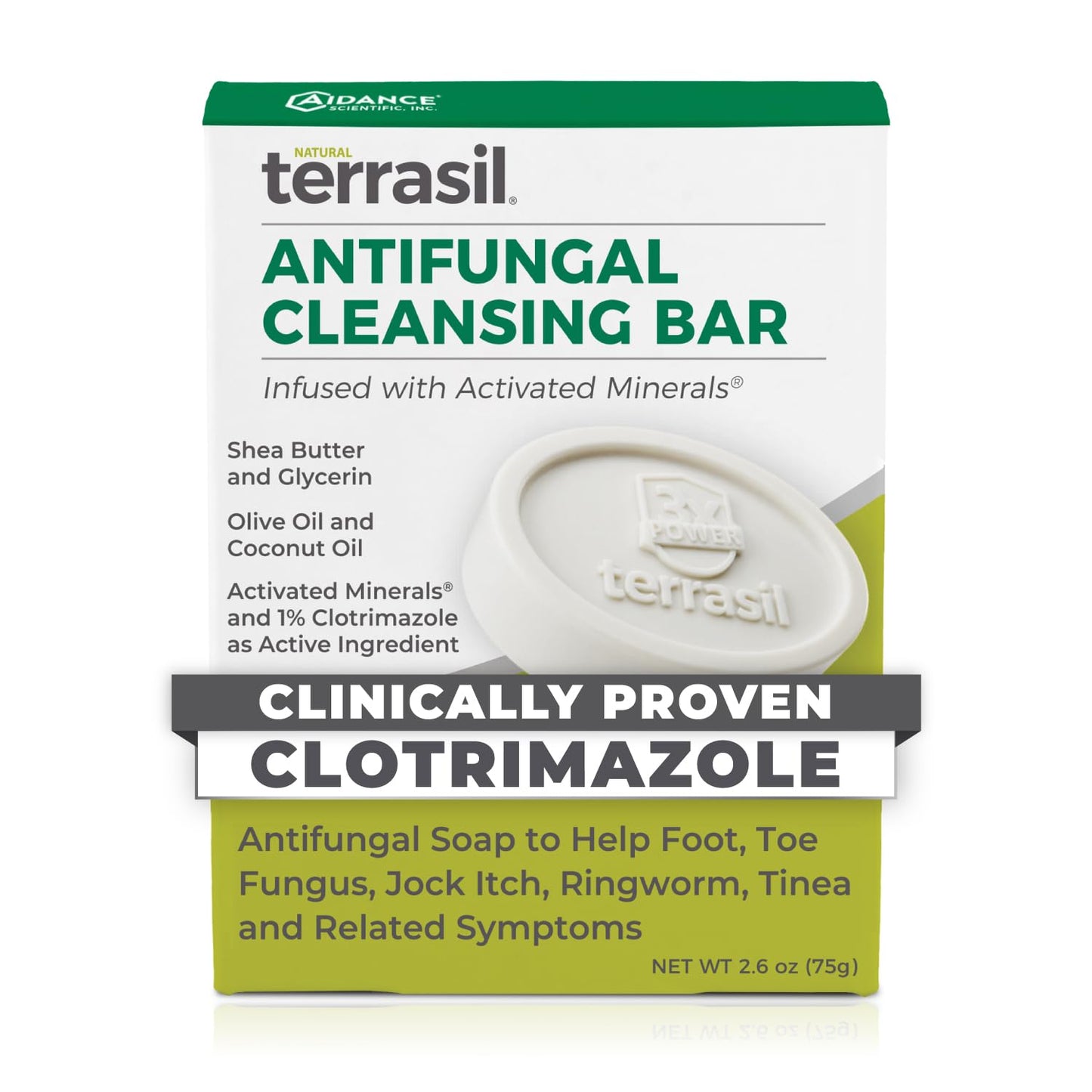 Terrasil Antifungal Soap 75g | Clinically Proven Clotrimazole Care for Athlete's Foot, Jock Itch & Ringworm