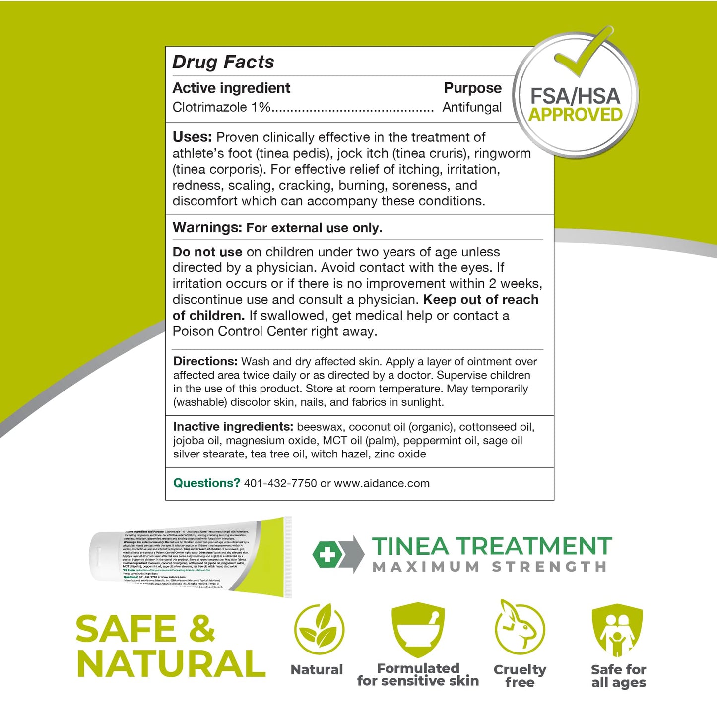 Terrasil Tinea Versicolor Treatment Cream + Tinea Soap Kit — Made in USA, 1% Clotrimazole