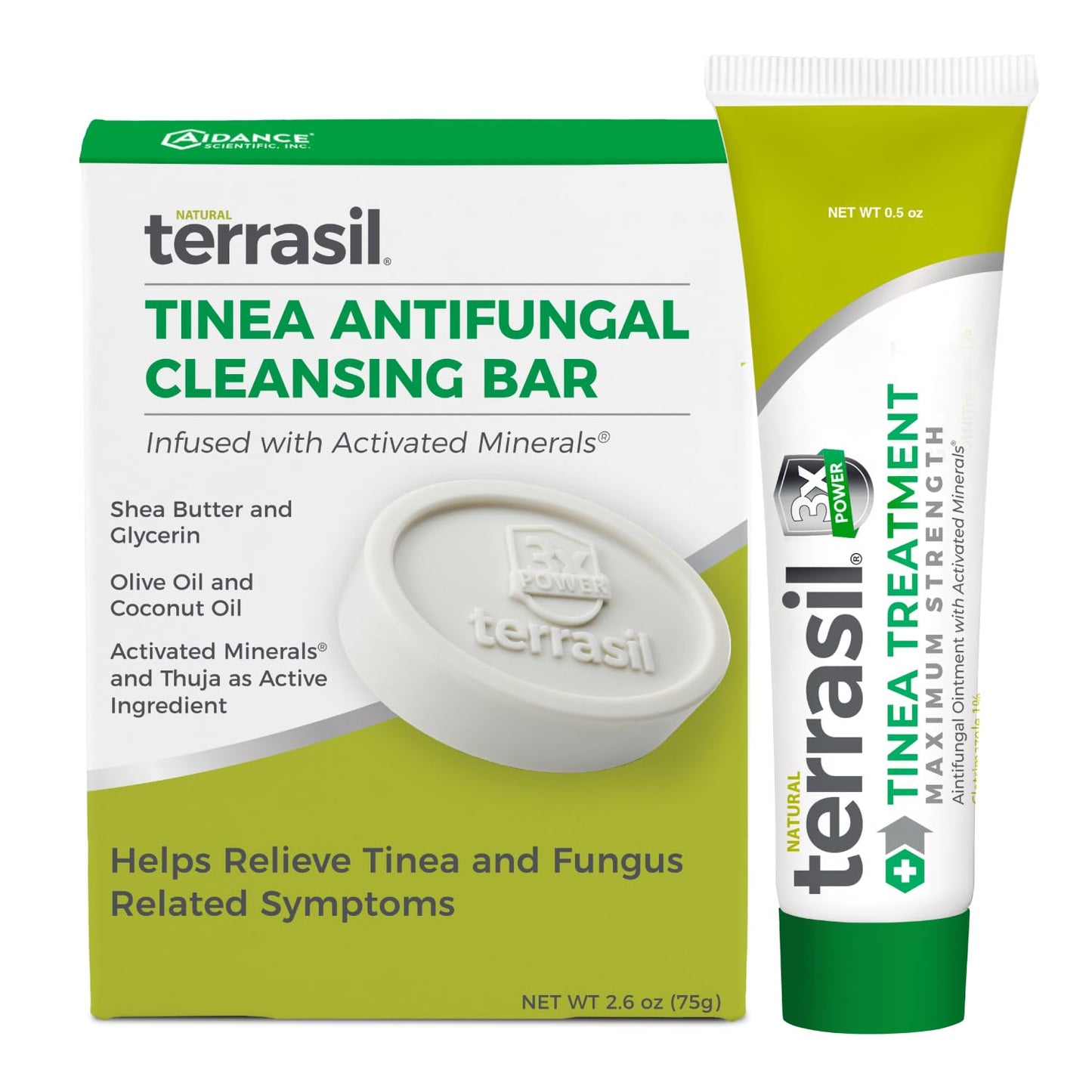 Terrasil Tinea Versicolor Treatment Cream + Tinea Soap Kit — Made in USA, 1% Clotrimazole