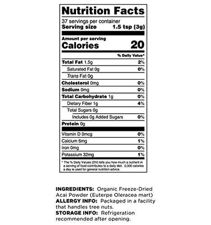Terrasoul Organic Acai Berry Powder — 4 oz x 2, Freeze-Dried, Antioxidant-Rich