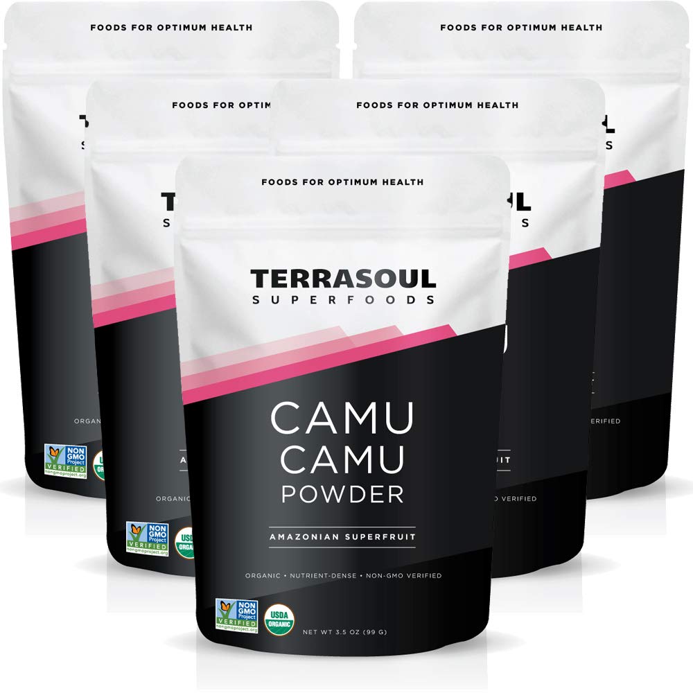 Terrasoul Superfoods Camu Camu Powder 17.5 oz (5 Pack) - Raw, Organic Vitamin C