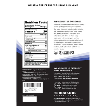 Terrasoul Organic Date Sugar 1 Lb - Low Glycemic, Unrefined | Pack of 2