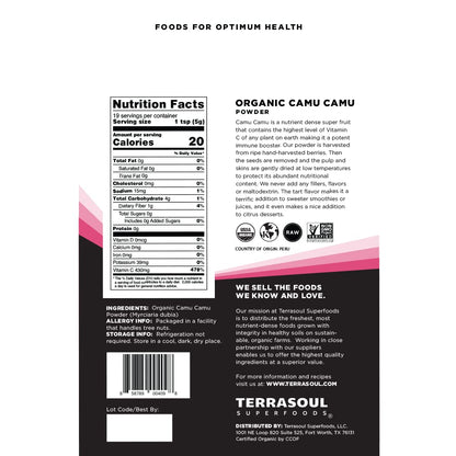 Terrasoul Organic Camu Camu Powder 7 oz (2 Pack) – Vitamin C & Immune Support