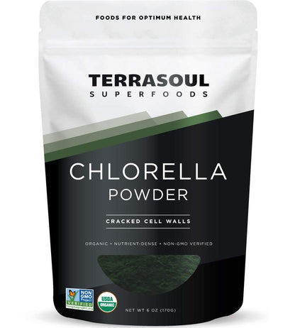 Terrasoul Superfoods Organic Chlorella Powder (Cracked Cell Walls) – 6 Ounces