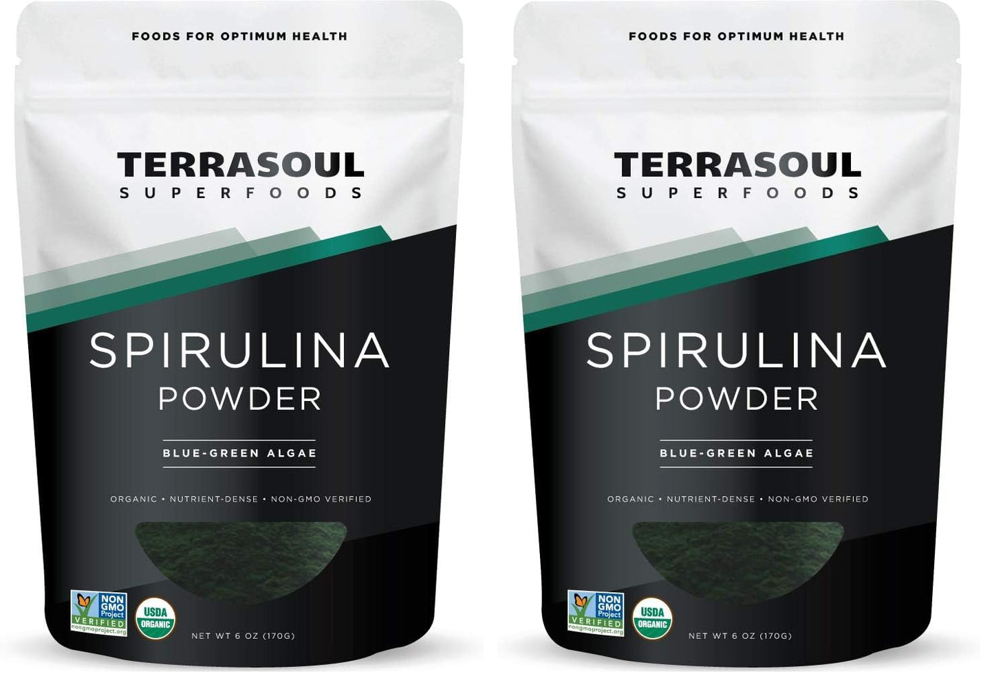 Terrasoul Organic Spirulina Powder – 6 oz (Pack of 2) | Vegan Protein & Green Superfood