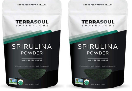 Terrasoul Organic Spirulina Powder – 6 oz (Pack of 2) | Vegan Protein & Green Superfood BritishVita | Premium UK Vitamins & Wellness Supplements