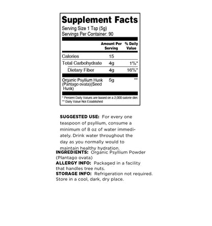 Terrasoul Organic Psyllium Husk Powder, 1 lb – Superfine, 99% Purity, Gluten-Free Baking