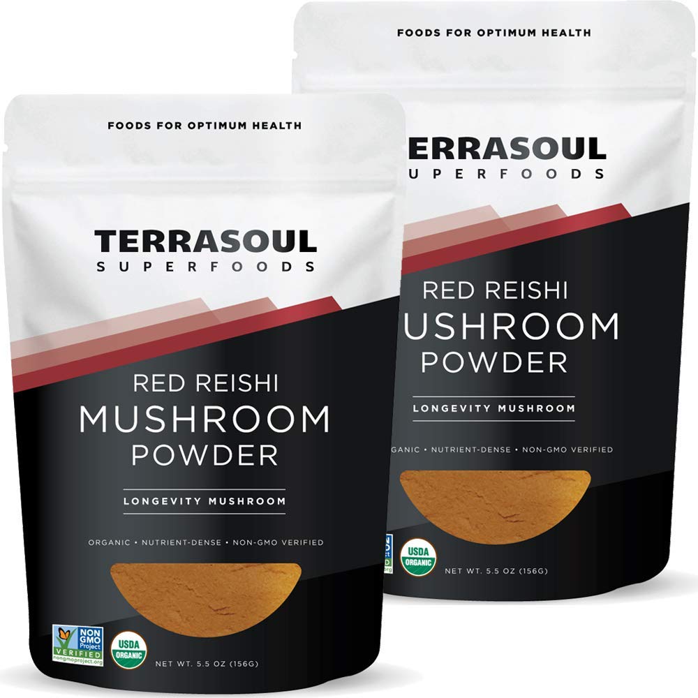 Terrasoul Reishi Mushroom Powder 4:1 Extract – 11 oz (2 Pack) – Organic