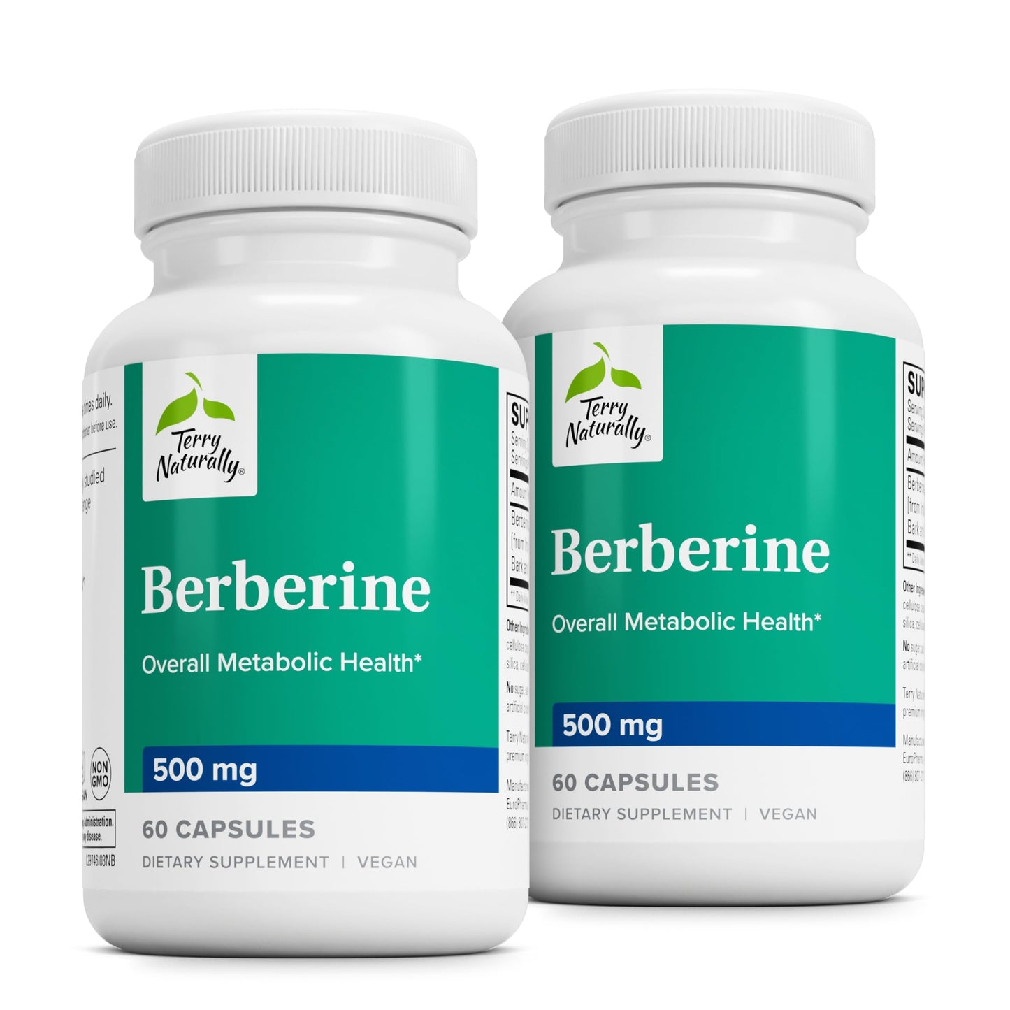 Terry Naturally Berberine - Liver Health & Metabolism Support | 60 Capsules (Pack of 2)