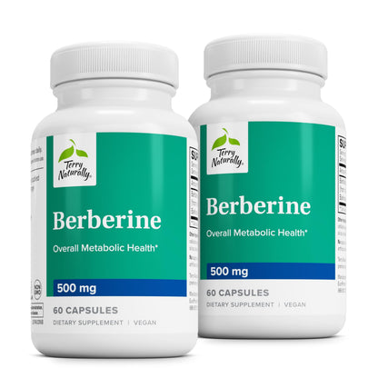 Terry Naturally Berberine - Liver Health & Metabolism Support | 60 Capsules (Pack of 2)