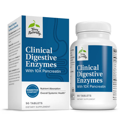 Terry Naturally Clinical Digestive Enzymes - Undiluted Pancreatic Enzymes, 90 Tablets