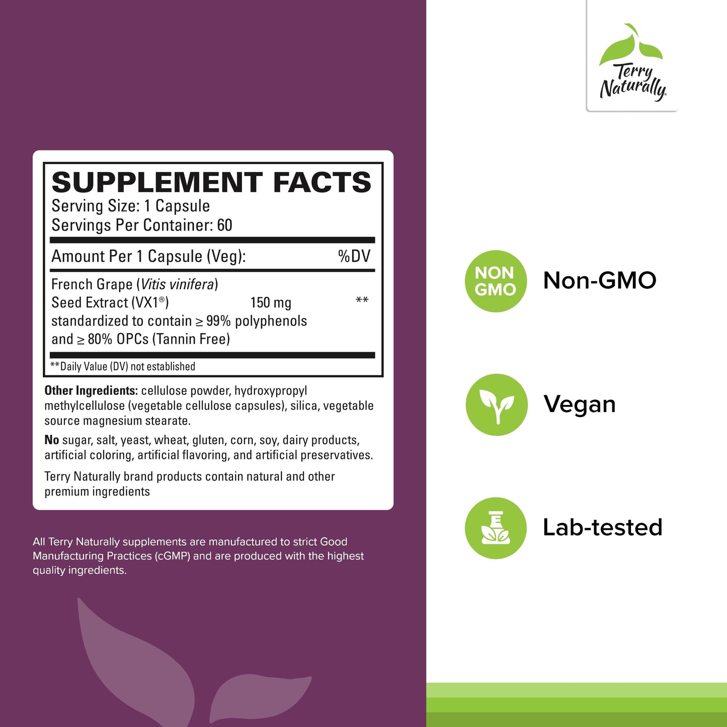 Terry Naturally Clinical OPC – Cardiovascular Health, Focus & Immune Support | 150 mg, 60 Softgels