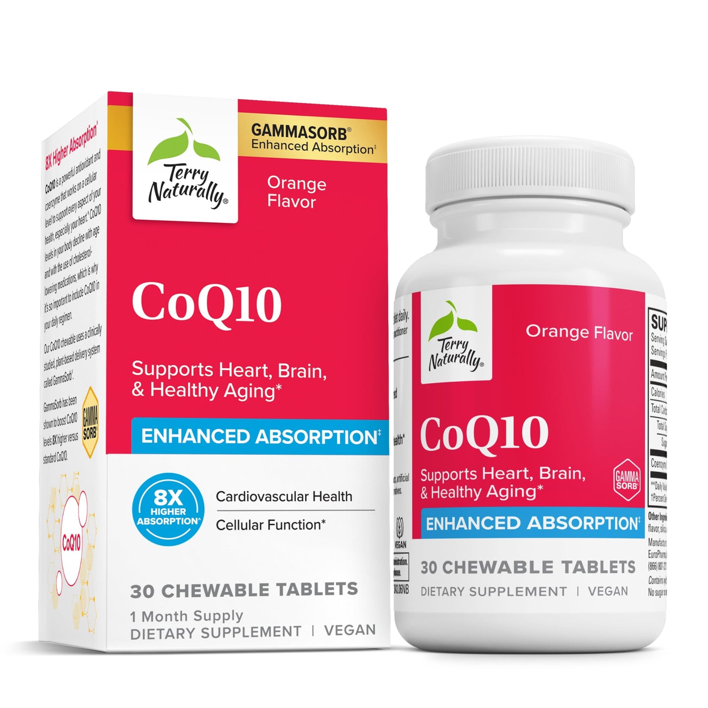 Terry Naturally CoQ10 Chewables – Higher Absorption CoQ10 for Cellular Energy & Brain Health (30 Chewables)