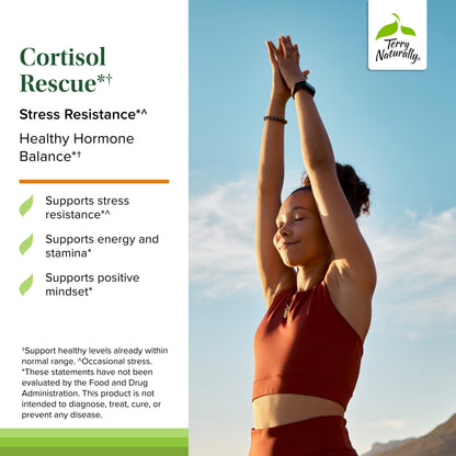 Terry Naturally Cortisol Rescue – Stress & Adrenal Support with Vitamin C & B Vitamins (60 Capsules)