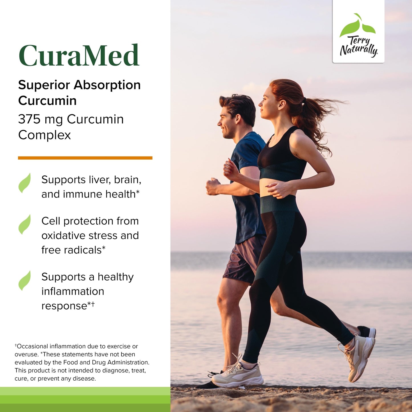 Terry Naturally CuraMed 375mg – Antioxidant Curcumin with Turmeric Essential Oil | Brain, Immune & Liver Support | 60 Softgels