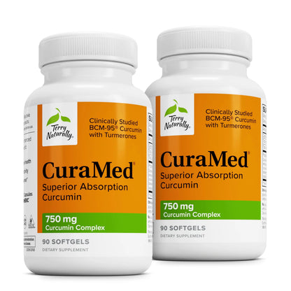 Terry Naturally CuraMed 750mg – High-Potency Curcumin for Brain & Heart Health | Kidney, Liver & Immune Support | 180 Softgels (Pack of 2) BritishVita | Premium UK Vitamins & Wellness Supplements