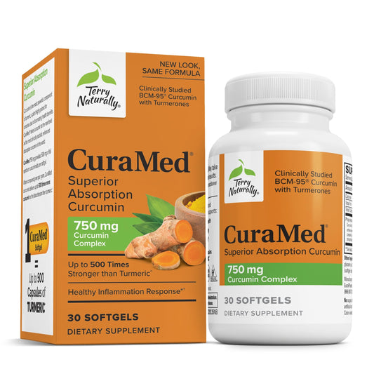 Terry Naturally CuraMed 750mg - Curcumin Antioxidant for Brain & Heart Health - 30 Softgels BritishVita | Premium UK Vitamins & Wellness Supplements