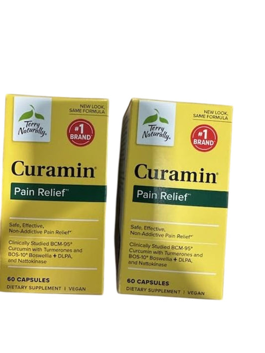 Terry Naturally Curamin – Curcumin for Circulation & Endorphin Support (60 Caps x 2) BritishVita | Premium UK Vitamins & Wellness Supplements