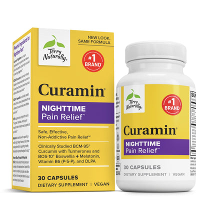 Terry Naturally Curamin Nighttime Sleep Capsule – Curcumin, DLPA, Melatonin | Non-GMO