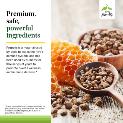 Terry Naturally Propolis Extract EP300 – Upper Respiratory & Immune Support | Non-GMO Propolis | 60 Chewable Tablets