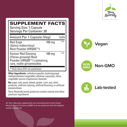 Terry Naturally Red Sage Plus with HRG80 Red Ginseng - Heart Health