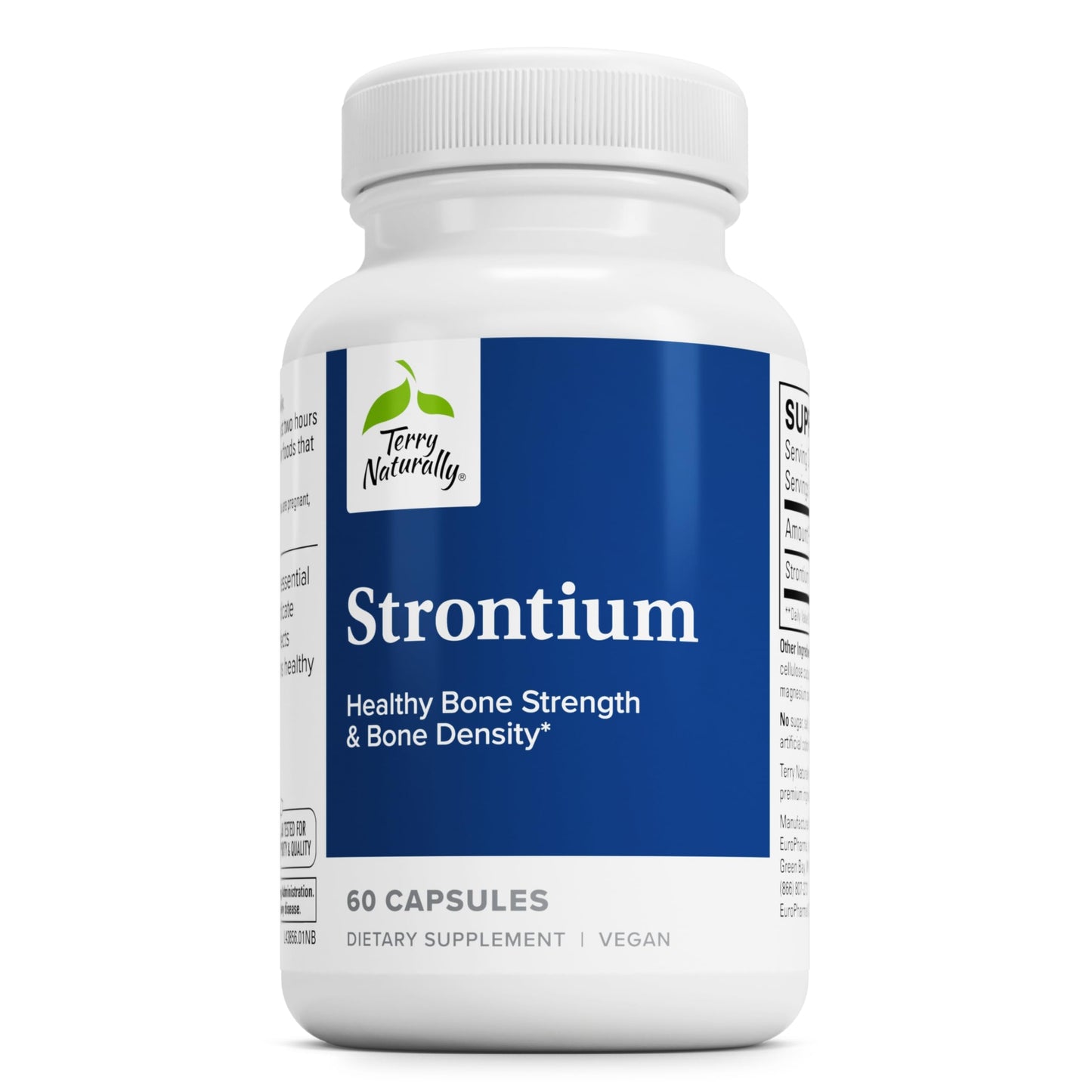 Terry Naturally Strontium – Bone Health & Strength Support | 60 Vegan Capsules
