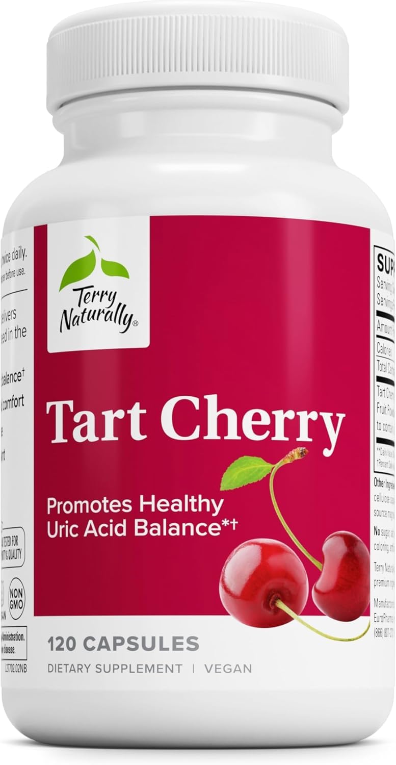 Terry Naturally Tart Cherry – Antioxidant Support for Uric Acid & Joint Health | 120 Capsules
