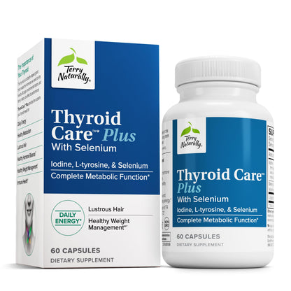 Terry Naturally Thyroid Care Plus | Thyroid Support with L-Tyrosine & Selenium - 60 Caps