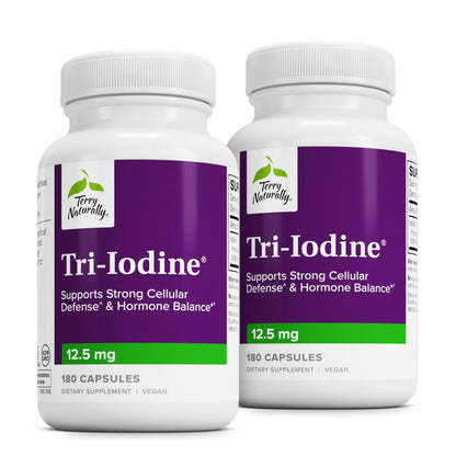 Terry Naturally Tri-Iodine: Thyroid Support with Potassium & Sodium Iodide (12.5mg) | 180 Capsules Pack of 2