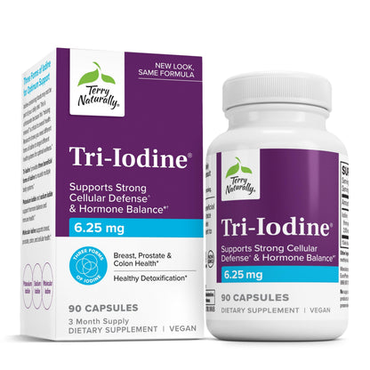 Terry Naturally Tri-Iodine – Supports Thyroid Health & Hormone Balance | 6.25 mg per Capsule, 90 Capsules