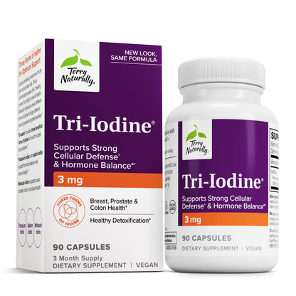 Terry Naturally Tri-Iodine 3 mg | Prostate & Breast Health Support - 90 Capsules