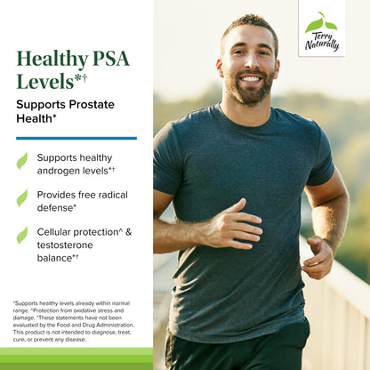 Terry Naturally Healthy PSA Levels – Prostate Health Dietary Supplement | BCM-95 Curcumin, Turmeric Oil, Grape Seed Extract – 60 Softgels