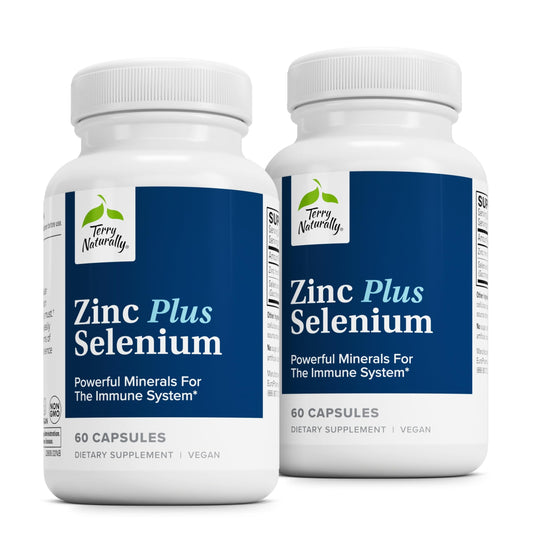 Terry Naturally Zinc Plus Selenium – Immune & Respiratory Support (60 Caps, 2-Pack) BritishVita | Premium UK Vitamins & Wellness Supplements