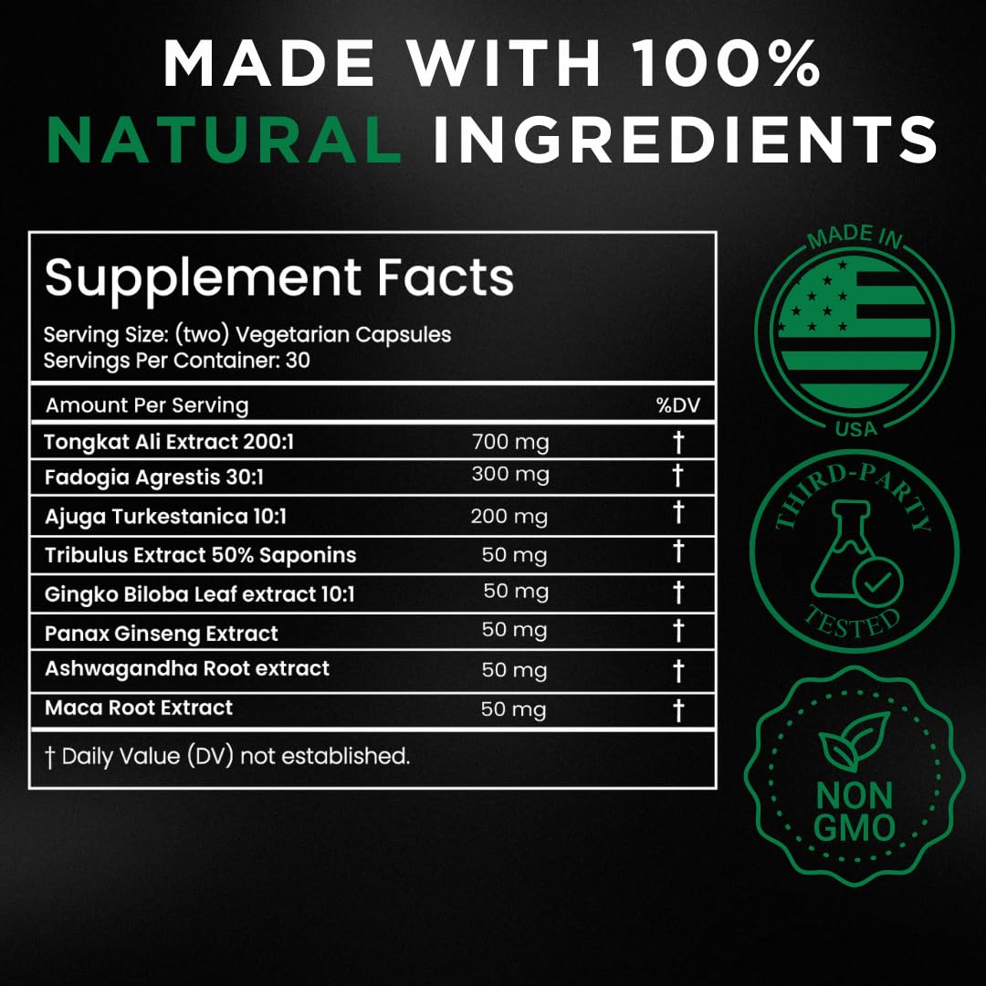 TESTPLUS+ 1,450mg 8-in-1 Testosterone Supplement for Men