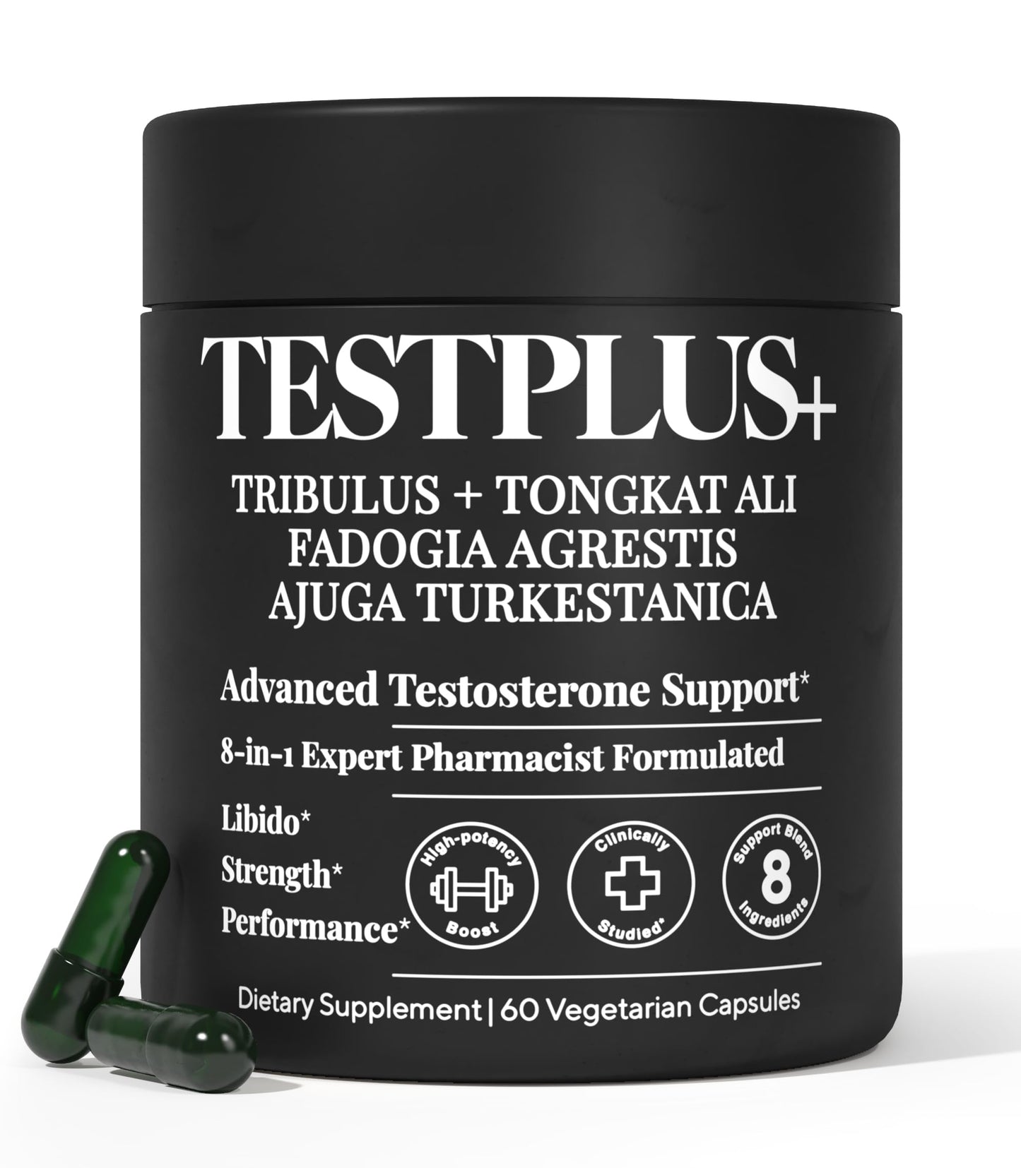 TESTPLUS+ 1,450mg 8-in-1 Testosterone Supplement for Men