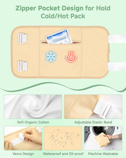 Texpot Castor Oil Pack Wrap Kit - 8 Pcs Reusable Organic Cotton Flannel for Full-Body Use