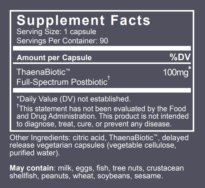Thaena ThaenaBiotic Postbiotic - World's First Human-Derived Postbiotic Supplement - 90 Count