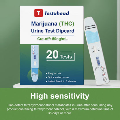 THC Drug Test Kit – 20 Urine Test Strips | Fast & Accurate Marijuana Detection
