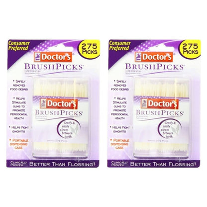 The Doctor's BrushPicks Toothpicks – 275 Picks Per Pack (2 Packs)