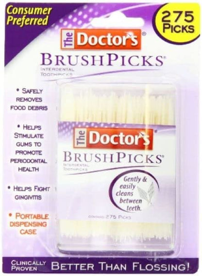 The Doctor's BrushPicks Toothpicks – 275 Picks Per Pack (2 Packs)